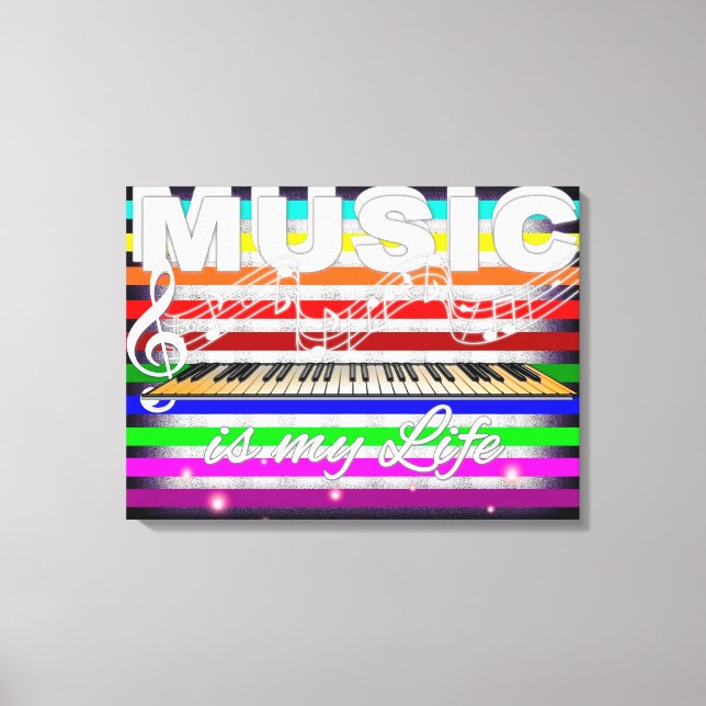 Lienzo La música es mi vida (Anverso)