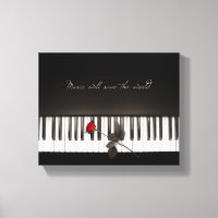 La música salvará al mundo - canvas de piano Rosa