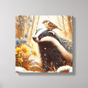 Lienzo La naturaleza de Badger y Sparrow
