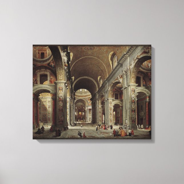 Lienzo La Nave de la Basílica de San Pedro en el Vaticano (Anverso)