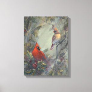Lienzo "La Navidad Está Llegando" Cardenales