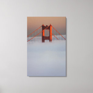 Lienzo La niebla atraviesa la bahía de San Francisco cubr
