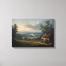 Lienzo La Niebla sobre el Viñedo Matutino