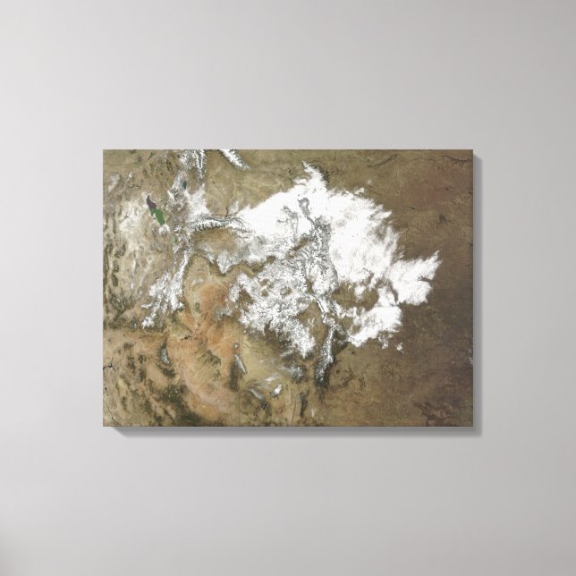 Lienzo La nieve cubre las montañas rocosas en Estados Uni (Anverso)