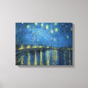 Lienzo La noche estrellada de Van Gogh sobre el Ródano