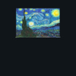 Lienzo La noche estrellada de Vincent van Gogh<br><div class="desc">El cielo nocturno de Van Gogh es un lienzo de energía giratoria. Debajo de las estrellas que explotan, el pueblo sigue siendo un lugar de orden sereno. Enlazar tierra y cielo es el ciprés, que se parece a las llamas, un árbol tradicionalmente conectado con los cementerios y el duelo. Sin...</div>