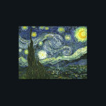 Lienzo La noche estrellada de Vincent van Gogh (1889)<br><div class="desc">Pintura Impresionista de Post Classic 1889, obra de arte que ha pasado al dominio público y hace regalos maravillosos y otros productos. Van Gogh escribió una vez: "A menudo me parece que la noche sigue siendo más rica que el día; con tonos de los más intensos violetas, azules y verdes....</div>