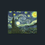 Lienzo La noche estrellada de Vincent van Gogh (1889)<br><div class="desc">Pintura Impresionista de Post Classic 1889, obra de arte que ha pasado al dominio público y hace regalos maravillosos y otros productos. Van Gogh escribió una vez: "A menudo me parece que la noche sigue siendo más rica que el día; con tonos de los más intensos violetas, azules y verdes....</div>
