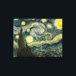 Lienzo La noche estrellada de Vincent van Gogh (1889)<br><div class="desc">Pintura Impresionista de Post Classic 1889, obra de arte que ha pasado al dominio público y hace regalos maravillosos y otros productos. Van Gogh escribió una vez: "A menudo me parece que la noche sigue siendo más rica que el día; con tonos de los más intensos violetas, azules y verdes....</div>