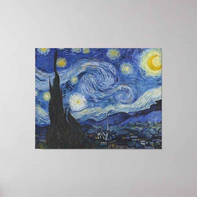 Lienzo La Noche Estrellada - Vincent Van Gogh (Anverso)