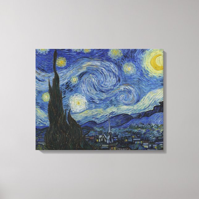 Lienzo La noche estrellada (Vincent van Gogh) (arte famos (Anverso)