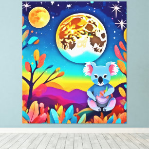 Lienzo La noche lunar de Koala