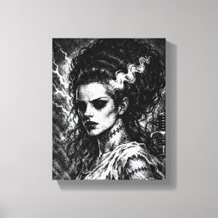 Lienzo La Novia de Frankenstein — Resucitada por BurnsEnE
