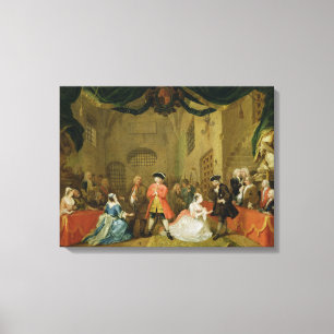 Lienzo La ópera del mendigo, escena III, acto XI, 1729