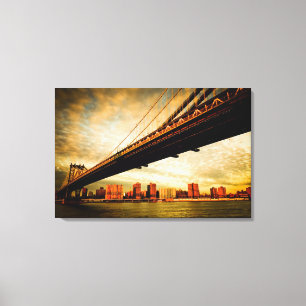 Lienzo La opinión del puente de Manhattan del lado de