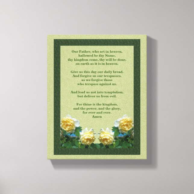 Lienzo La oración del Señor Rosa de nuestro padre (Anverso)