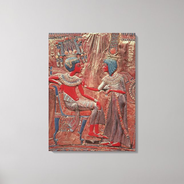 Lienzo La parte trasera del trono de Tutankhamun (Anverso)