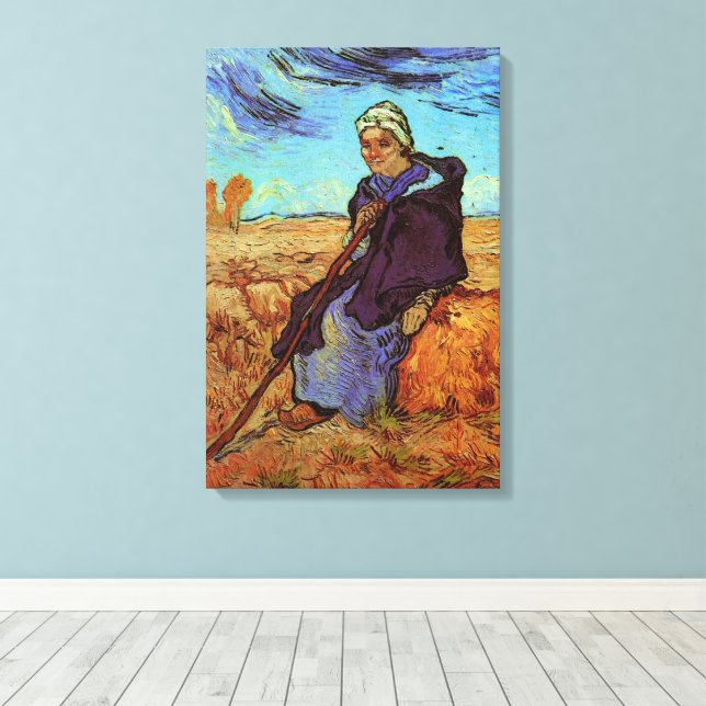 Lienzo La pastora (después de Millet) de Vincent van Gogh (Insitu (piso de madera))