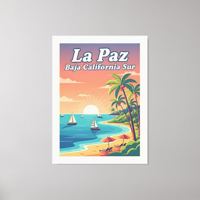 Lienzo La Paz Baja California Sur Travel Poster  (Anverso)