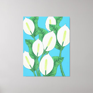 Lienzo La paz blanca se esconde en un fondo azul pálido