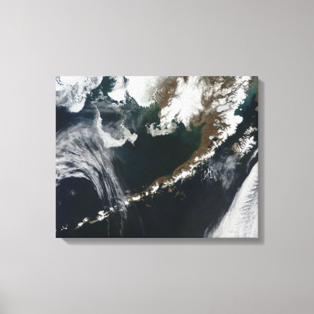 Lienzo La península de Alaska y las islas Aleutianas (Anverso)
