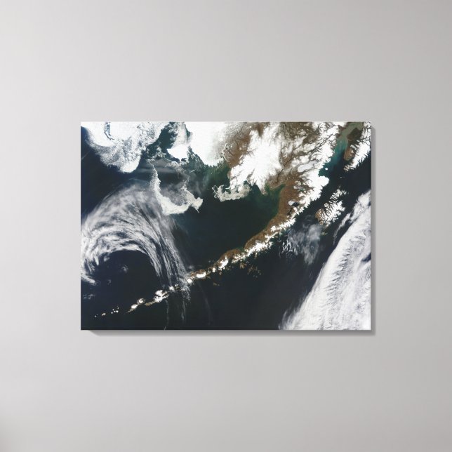 Lienzo La península de Alaska y las islas Aleutianas (Anverso)