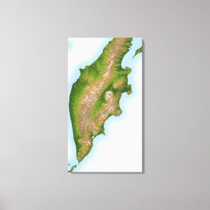 Lienzo La península de Kamchatka de Rusia