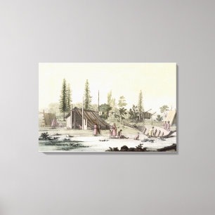 Lienzo La Perouse en Port Francesci (grabado de colores)