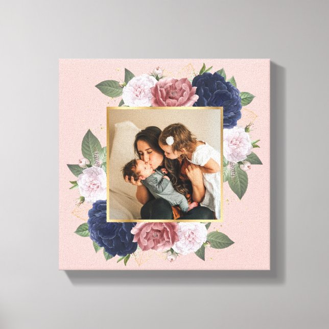 Lienzo La Personalizado Floral Sepia Fotografía De La Fam (Anverso)