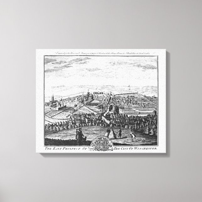 Lienzo La perspectiva oriental de la ciudad de Winchester (Anverso)