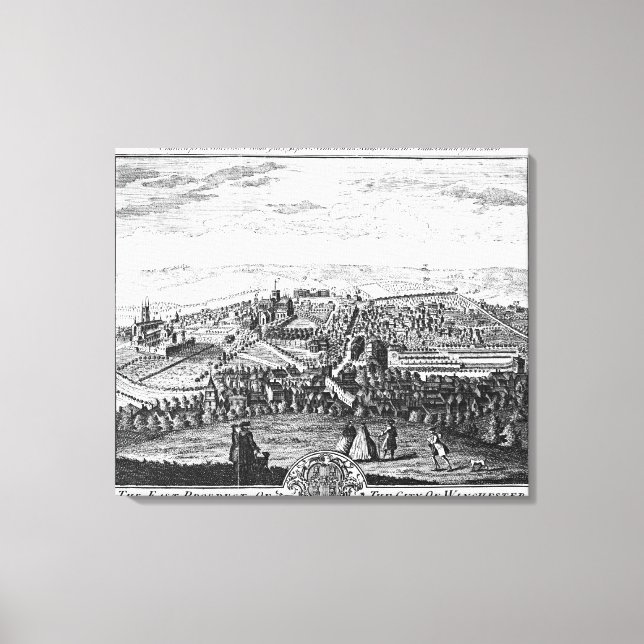 Lienzo La perspectiva oriental de la ciudad de Winchester (Anverso)