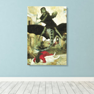 Lienzo La Peste de Arnold Böcklin, Simbolismo Vintage