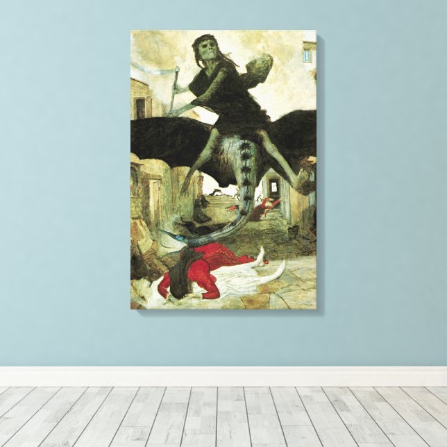 Lienzo La Peste de Arnold Böcklin, Simbolismo Vintage (Insitu (piso de madera))