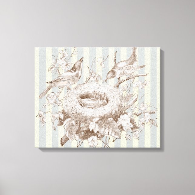 Lienzo La Petite Famille sobre fondo azul y crema (Anverso)