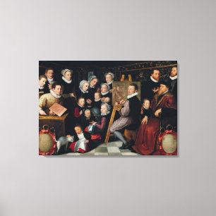 Lienzo La pintura artística, rodeada por su familia