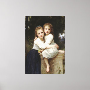 Lienzo La pintura clásica de Bouguereau - Dos hermanas (1