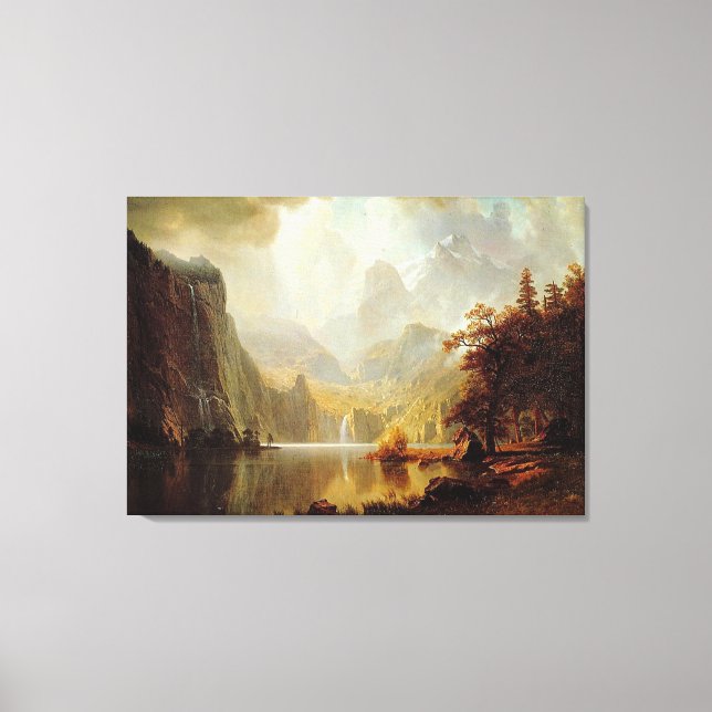 Lienzo La pintura de Albert Bierstadt, en las montañas de (Anverso)
