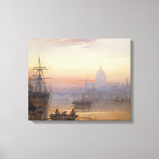 Lienzo La piscina de Londres al amanecer, 1876 (Anverso)