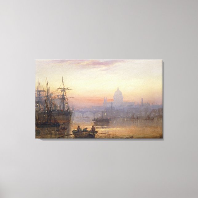Lienzo La piscina de Londres al amanecer, 1876 (Anverso)
