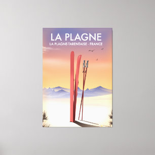 Lienzo La Plagne, La Plagne-Tarentaise, poster de esquí 