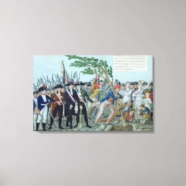 Lienzo La plantación de un árbol de la libertad, c.1789 (Anverso)