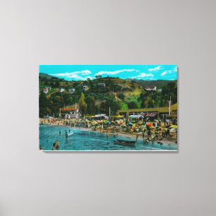 Lienzo La playa de baño en Avalon, isla de Catalina