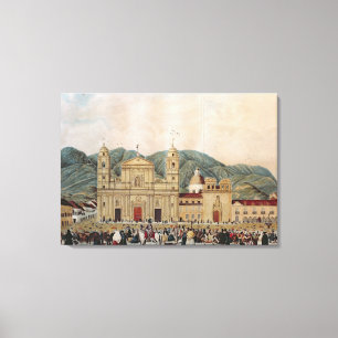 Lienzo La plaza de Bolivar, Bogotá, 1837