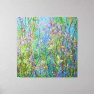 Lienzo La pradera de primavera junto al sendero