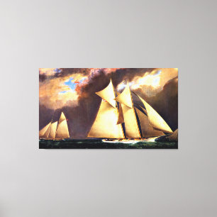 Lienzo La Primera Regata de la Copa América, 1870,