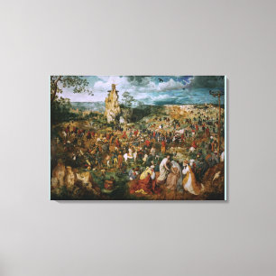 Lienzo La procesión al calvario por Pieter Bruegel el El
