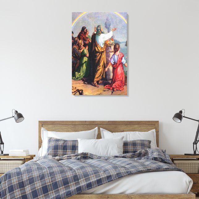 Lienzo La promesa de Dios a Noé Génesis 8 (Insitu(Dormitorio))