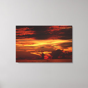 Lienzo La puesta de sol en el mar