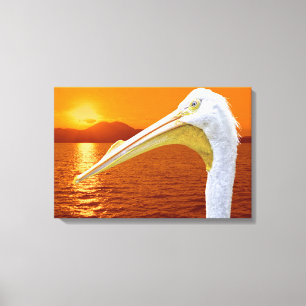 Lienzo La puesta de sol estadounidense en Pelican White e