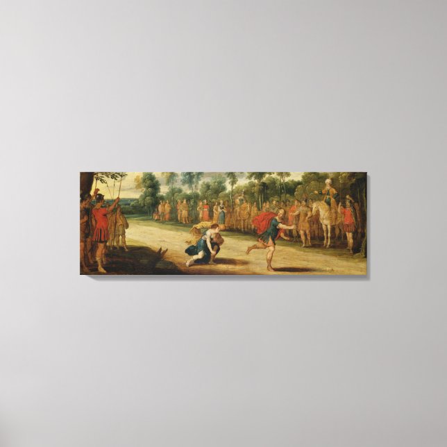 Lienzo La raza de Atalanta e Hippomenes (aceite en el pan (Anverso)
